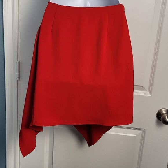 EXPRESS Bright Red Asymmetrical Skirt - Picture 5 of 8
